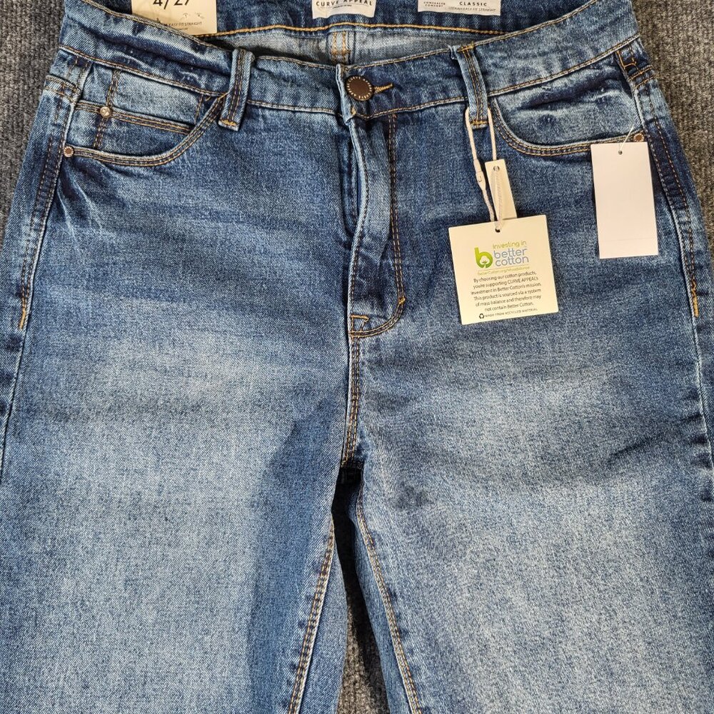 Curve Appeal Women's Jeans Size 4 Leenah Easy Fit Straight Oceana 4/27 - Picture 2 of 9